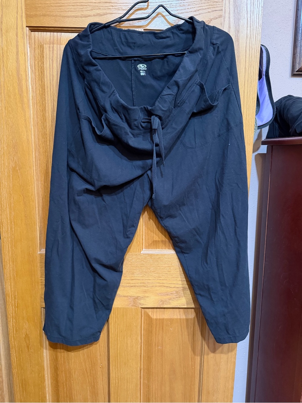 Black Drawstring Harem capri Pants